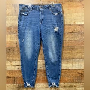Judy Blue Skinny Fit Distressed Ankle Jeans Size 22W